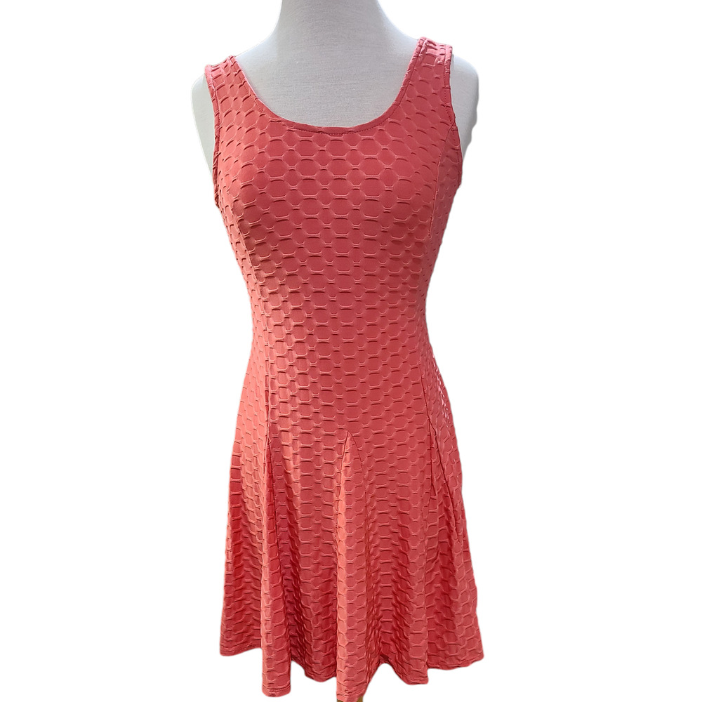 Kandy kiss coral sleeveless scoop neck dress medium